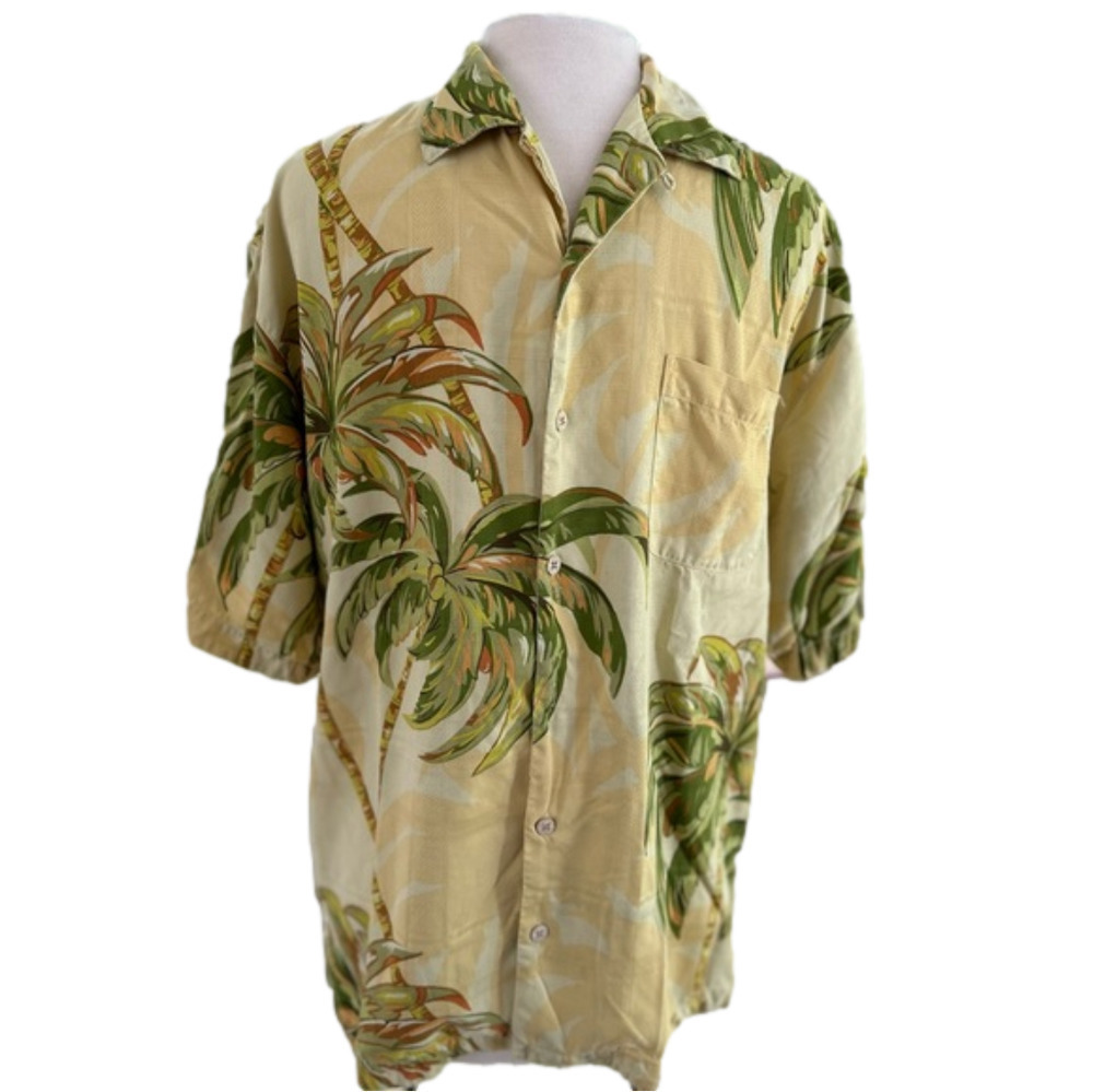 Tommy Bahama Hawaiian Silk Medium Shirt Tropical Short Sleeve Button Up
